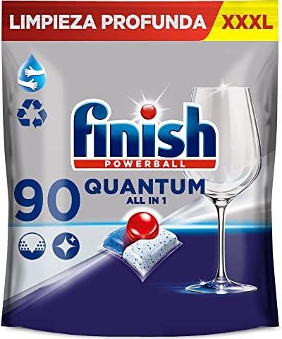 Consigue un ahorro máximo con el maxi pack de Finish Powerball Quantum, ¡90 pastillas para lavavajillas!