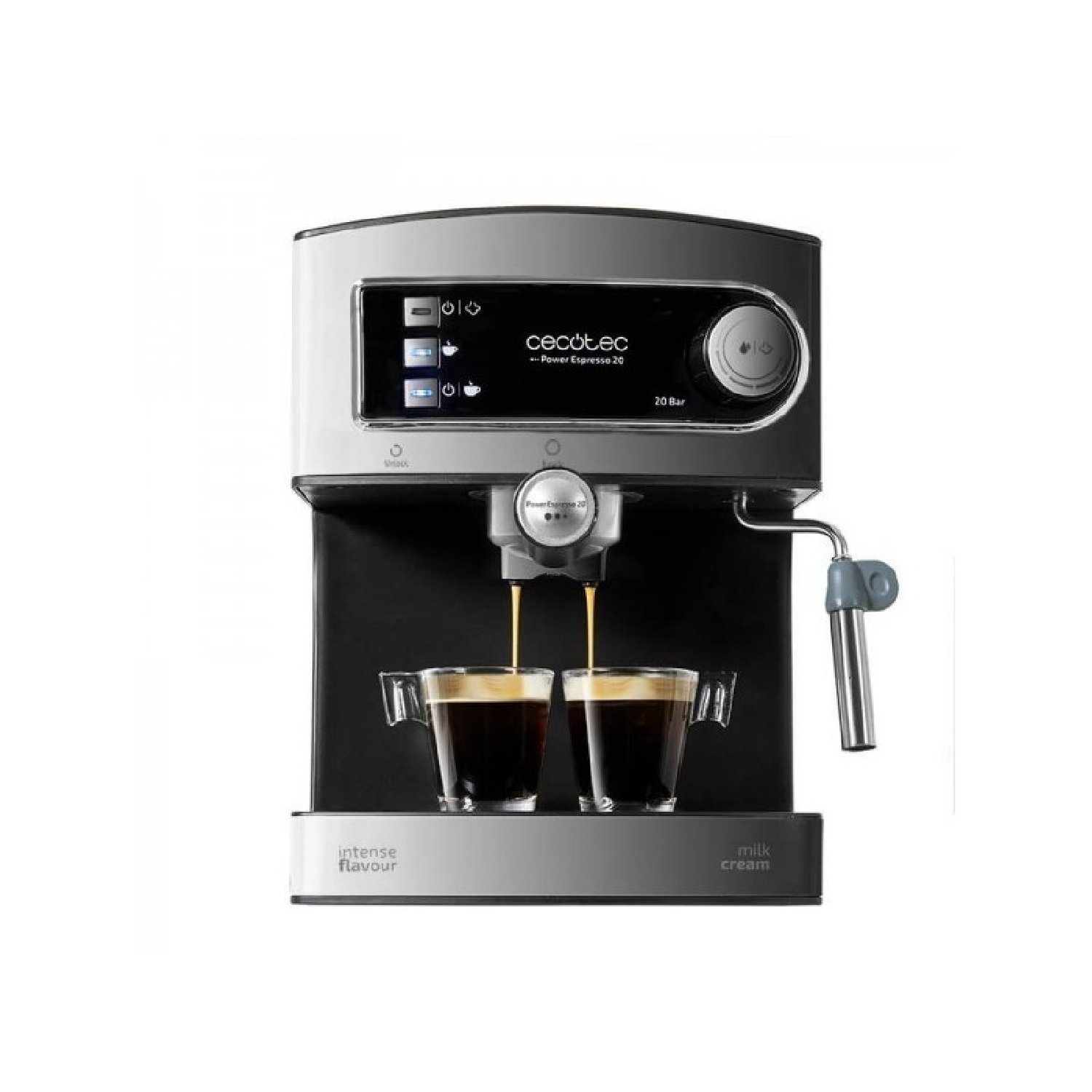 ¡Ahorra al máximo en la potente cafetera Cecotec Power Espresso con vaporizador y brazo doble!