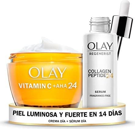 ¡Ahorra y luce una piel radiante con el set Olay piel luminosa con crema de Vitamina C y Serum Collagen Peptide 24!