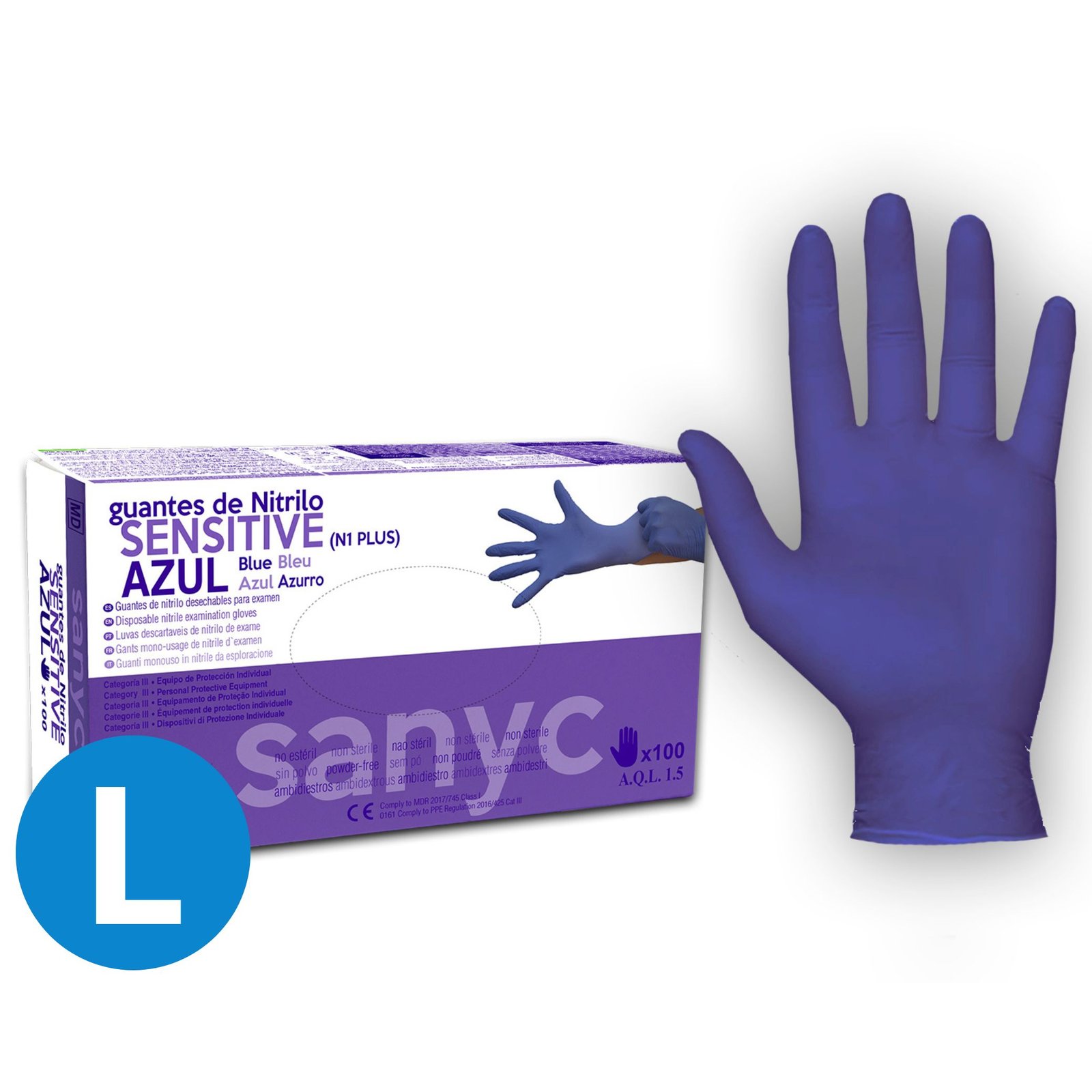 ¡Aprovecha el descuento en 100 guantes de nitrilo azul y protege tus manos!