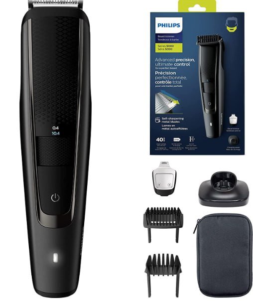 ¡Ahorra tiempo y estilo con la recortadora de barba Philips Serie 5000!