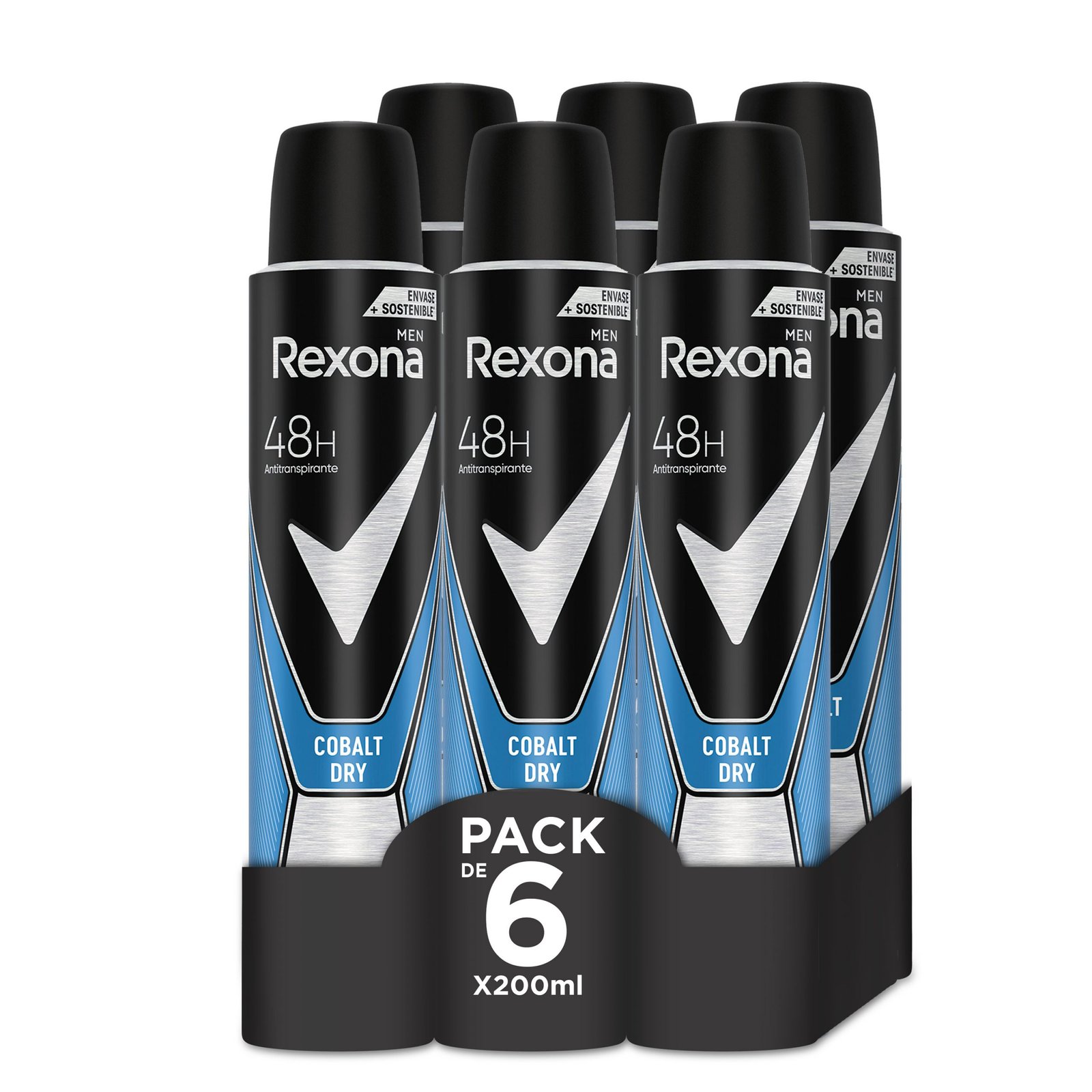 ¡Aprovecha el Maxi pack de 6 desodorantes Rexona Cobalt Dry y mantén la frescura todo el día!
