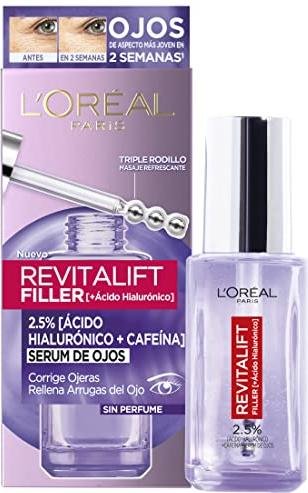 ¡Dale vida a tu mirada con el sérum de ojos L’Oreal de Ácido Hialurónico y Cafeína a un precio irresistible!