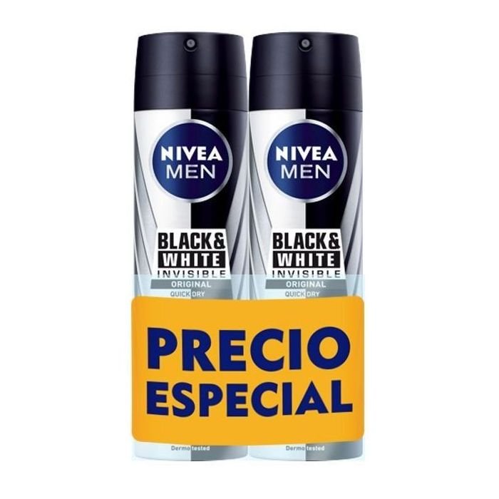 ¡Últimas unidades! Pack duplo de desodorantes en spray Nivea Men Invisible For Black & White, ¡aprovecha esta oferta Flash!