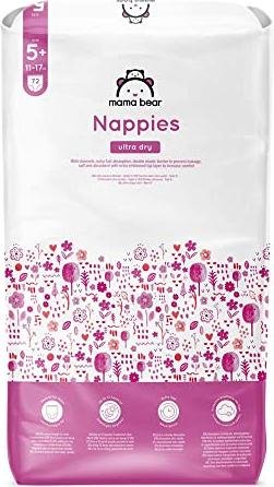¡Ahorra hasta un 50% en el maxi pack de 72 pañales Mama Bear Ultra Secos talla 5+!