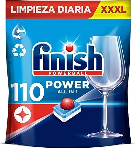 ¡Ahorra tiempo y dinero con el pack de 110 pastillas Finish Powerball para lavavajillas!