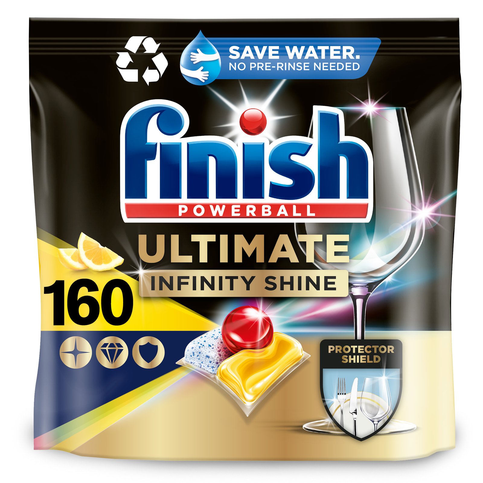 ¡Ahorra un 50% en el mega pack de 160 pastillas para lavavajillas de Finish Powerball Ultimate Infinity Shine!