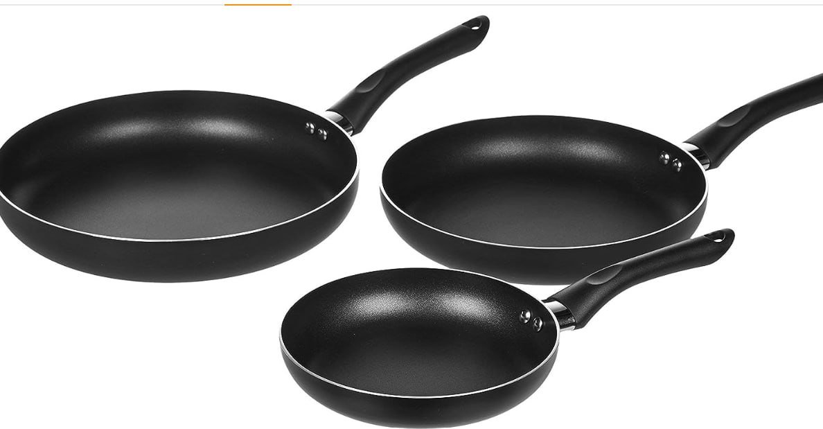 ¡Aprovecha la súper rebaja en el set de 3 sartenes Amazon Basics!