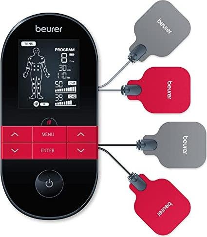 ¡Ahorra ya! Electroestimulador con función calor de Beurer: 4 electrodos y pads de gel