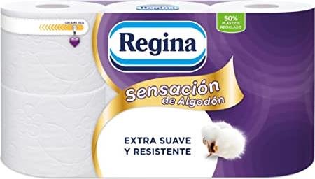 ¡Ahorra con esta oferta única en el paquete de 6 rollos de papel higiénico Regina Sensación de algodón!