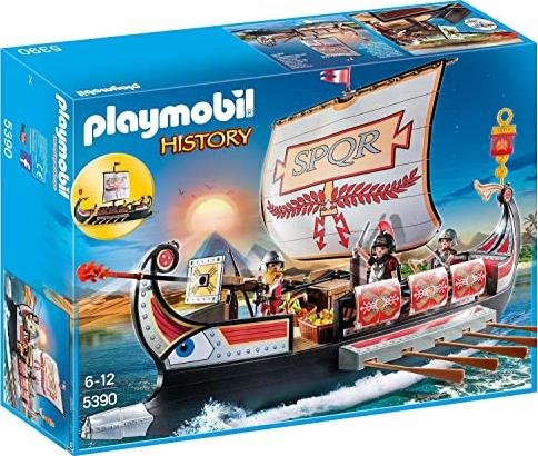 ¡Ahorra grandes cantidades en este emocionante set de juego Playmobil Galera Romana para niños a partir de los 6 años!