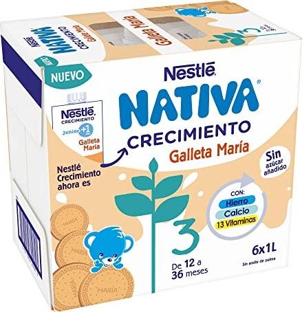 ¡Ahorra y deleita a tus hijos con 6 bricks de leche y galleta maría Nativa Crecimiento con envío Prime incluido!
