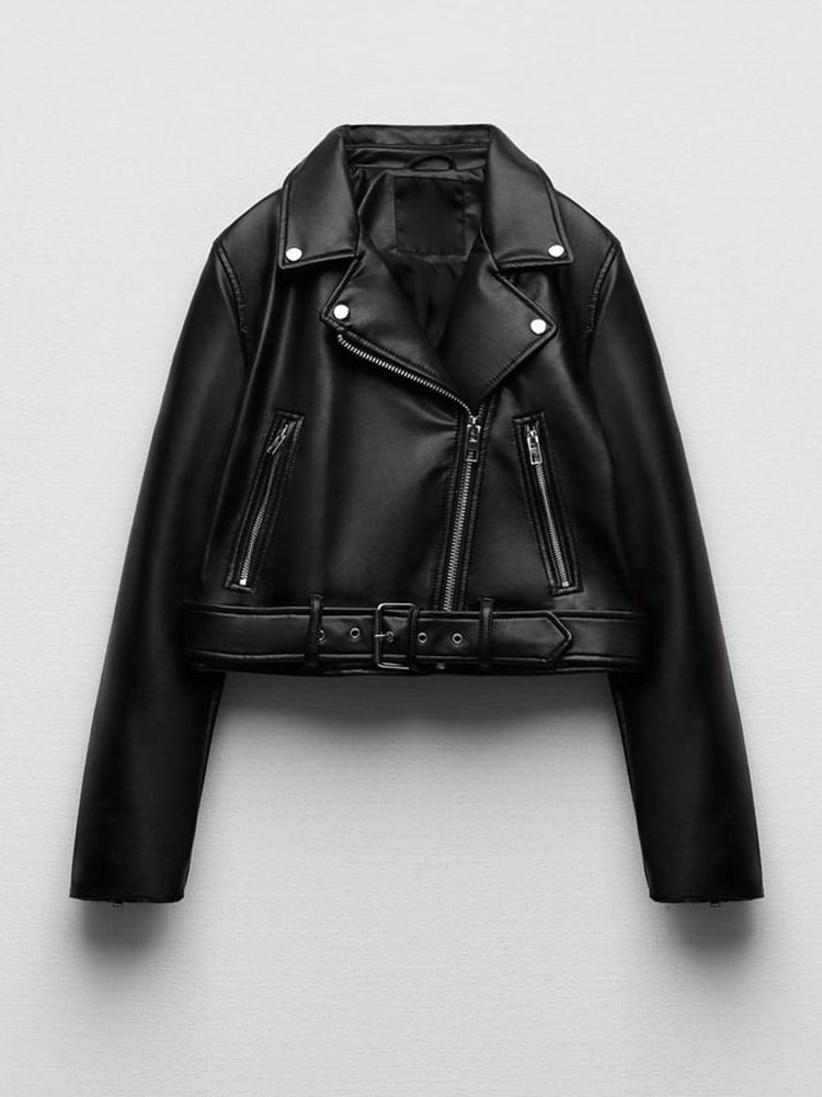 ¡Luce con estilo y elegancia con nuestra chaqueta de cuero sintético de última moda!