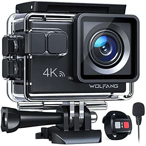 ¡No dejes pasar este increíble descuento en la cámara deportiva Wolfang 4K con función acuática hasta 40m y control remoto!