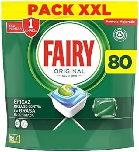 ¡Ahorra mientras brillas! 80 cápsulas para lavavajillas Fairy Original con descuento irresistible