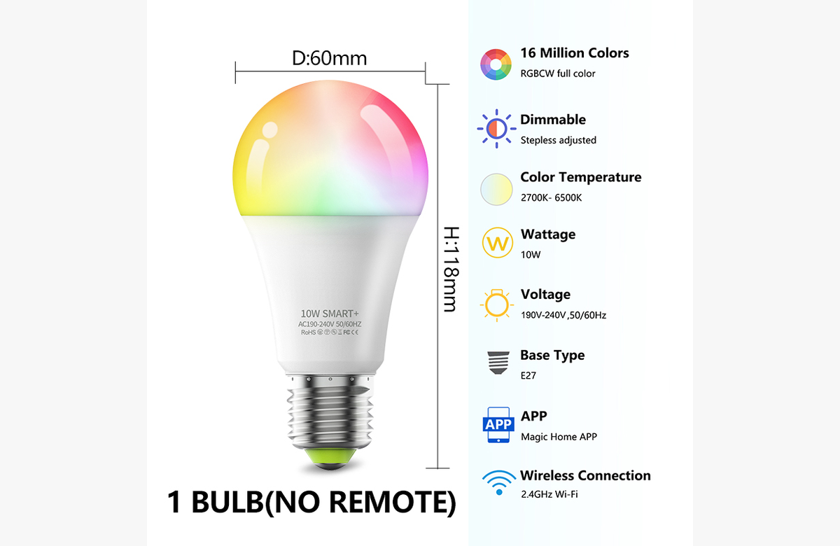 Ahorra en grande con esta Bombilla inteligente RGB con conexión Wifi.
