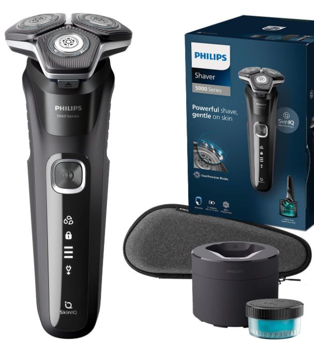 La afeitadora definitiva para él: Philips Shaver S5000 con SkinIQ y kit de limpieza ¡Atrévete a lucir impecable!