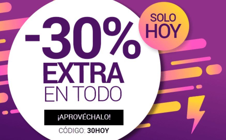 ¡Aprovecha el Flash Day! Descuento extra del 30% + Envío gratis en toda la web a partir de 20€