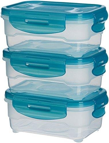 ¡Ahorra espacio y conserva tus alimentos con el set de recipientes herméticos Amazon Basics en oferta Prime!