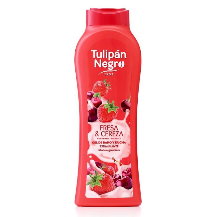 ¡Aromas irresistibles! Descuento exclusivo en el gel de baño Tulipán Negro Fresa y Cereza. ¡No te lo pierdas!