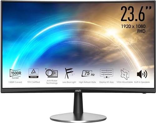 ¡Aprovecha esta increíble oferta en el monitor MSI PRO Curvo de 23,6 FHD con curvatura 1500R y Anti Glare!