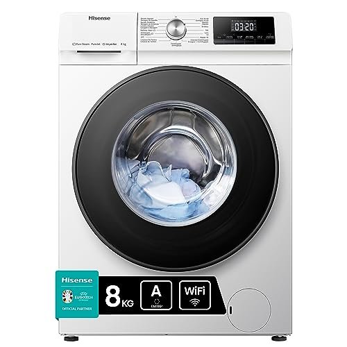 ¡Ahorra en grande con la lavadora Hisense con vapor y conexión Wifi! ¡Hasta 1400rpm y 8Kg de carga al mejor precio!