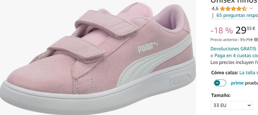 ¡Últimas unidades! Deportivas Puma Smash V2 de niña a un precio insuperable