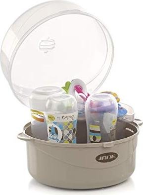 ¡Aprovecha el precio único en el esterilizador para microondas Jané! Incluye cesta para tetinas y chupetes.