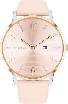 ¡Aprovecha el precio más bajo! Reloj Tommy Hilfiger analógico con correa de piel rosa.