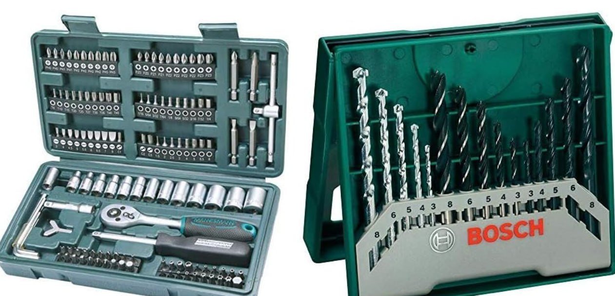 ¡Oferta única! Set Mannesmann de 130 piezas y Set Bosch con 15 brocas ¡Aprovecha ya!