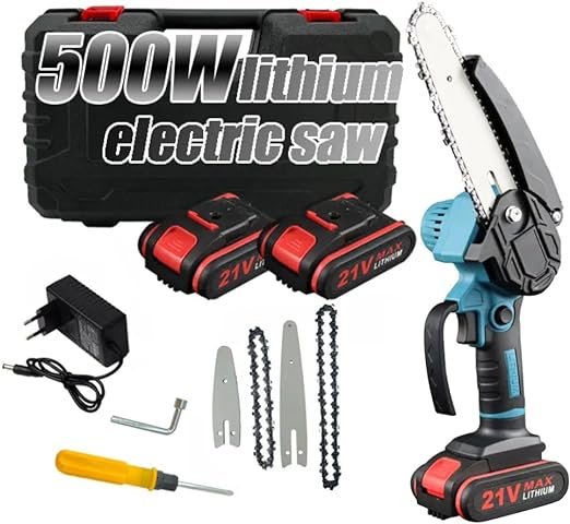 ¡Aprovecha la oferta Prime! Kit de Mini Motosierra a Batería con accesorios para tus labores de jardinería y poda.
