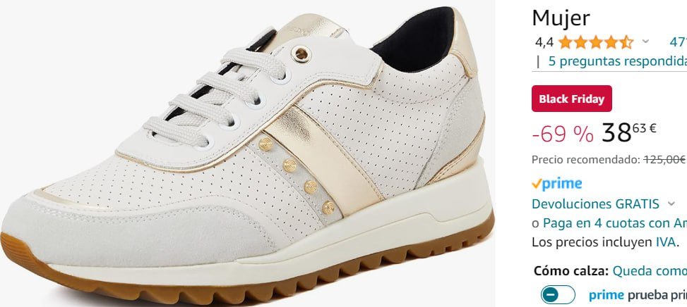 ¡Ahorra un 50% en las increíbles deportivas Geox D Tabelya de mujer antes de que se agoten!