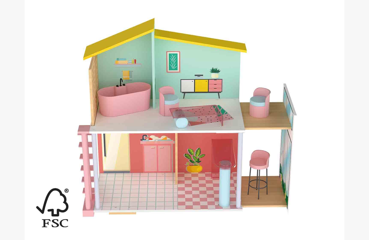 ¡Aprovecha el Descuento Online en esta increíble Casa de muñecas de madera de 2 plantas!