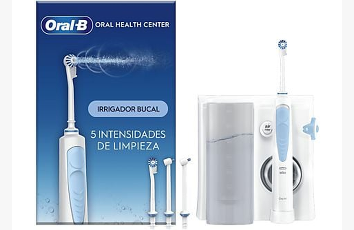 ¡Limpieza profunda y frescura garantizada! Aprovecha el precio irresistible del Irrigador Oral B con tecnología Oxyjet, 5 modos de limpieza y set de 4 cabezales ¡No te lo pierdas!