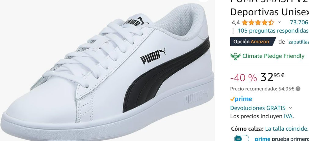 ¡Aprovecha ya el increíble descuento en las deportivas Puma Smash V2 de adulto!