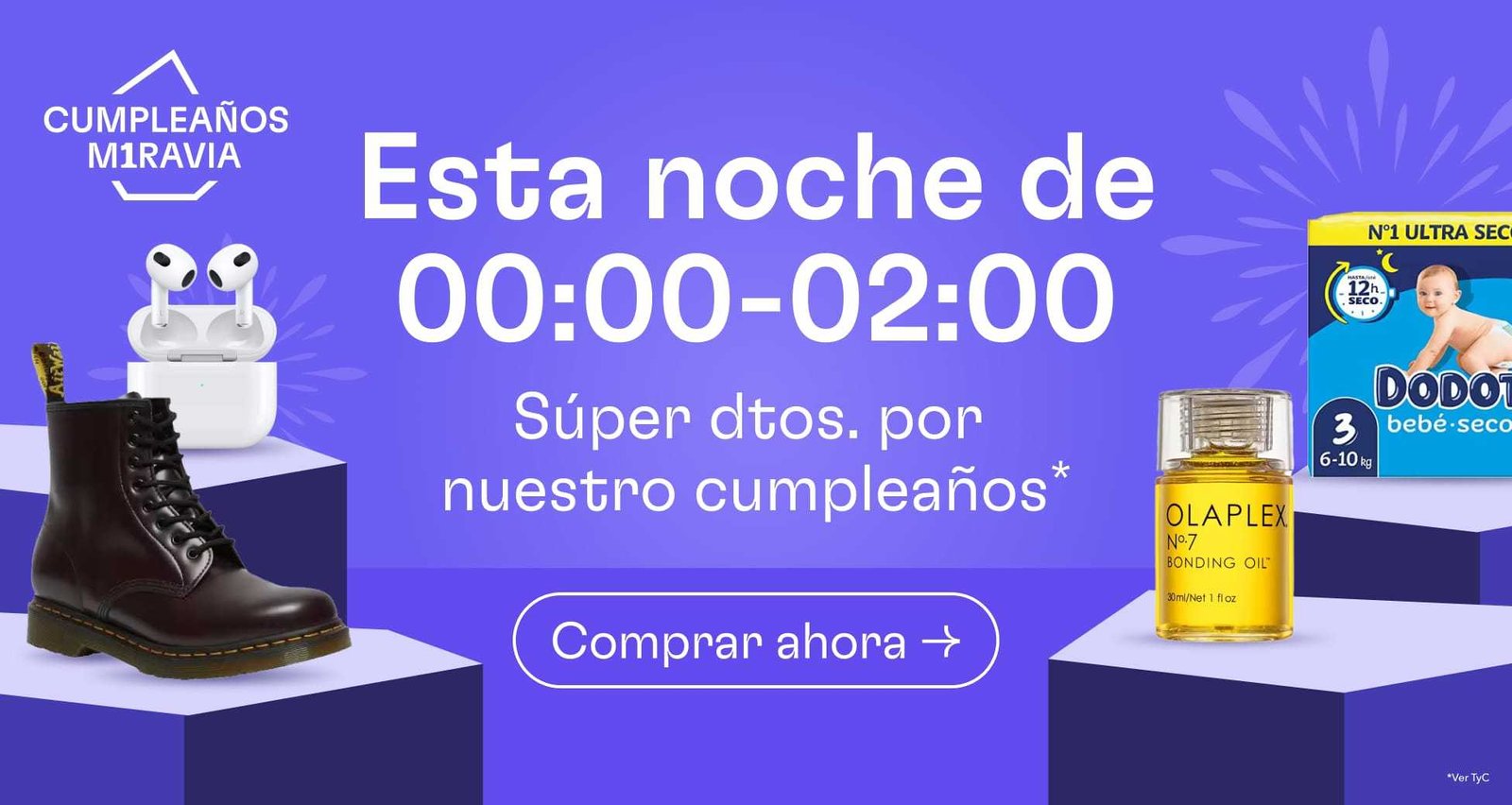¡Aprovecha los increíbles descuentos del Cumpleaños de Miravia, solo por hoy de 00H a 2H!