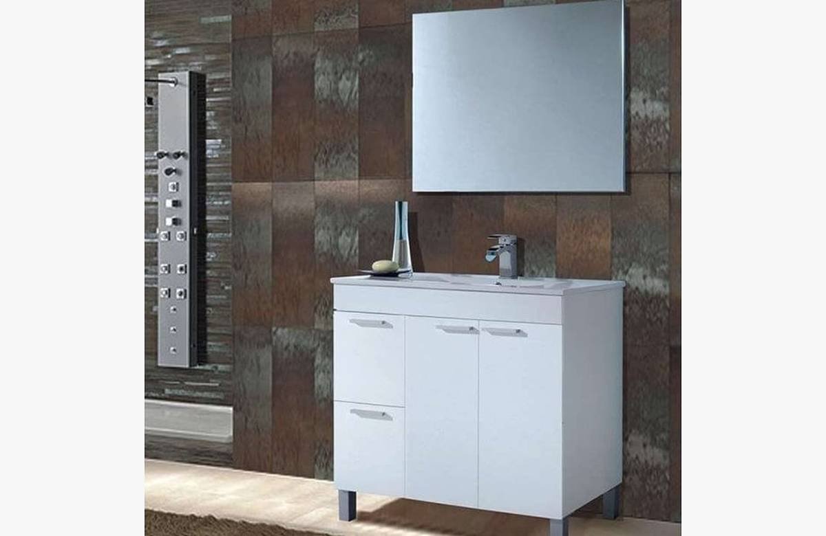 ¡Renueva tu baño con el irresistible combo Mueble lavabo Aktiva + espejo + lavabo a un precio imperdible!