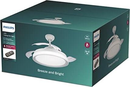 ¡Disfruta del verano con estilo! Ahorra un 50% en el ventilador de techo Philips Bliss con LED integrado y aspas retráctiles