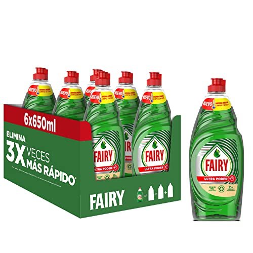 ¡Ahorra un 50% en el pack de 6 botellas de Fairy Ultra Poder de 650ml cada una!
