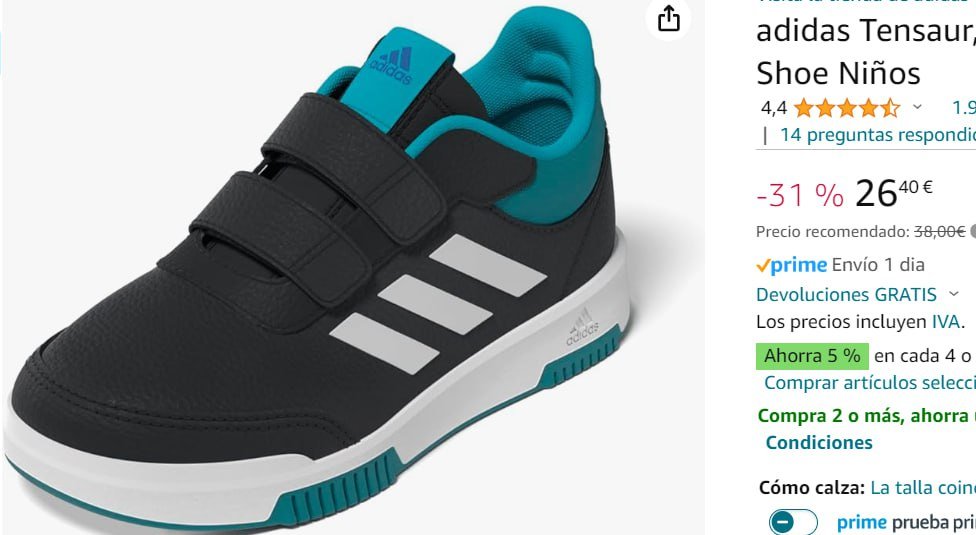 ¡Aprovecha el increíble descuento en las Adidas Tensaur Sport para niño antes de que se agoten!