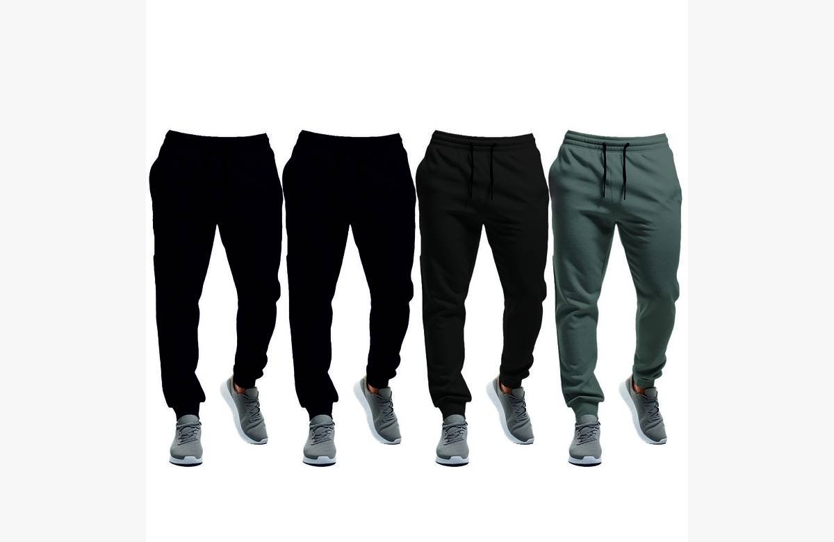 ¡Aprovecha la oferta única y ahorra en el pack de 4 pantalones felpa para hombre!