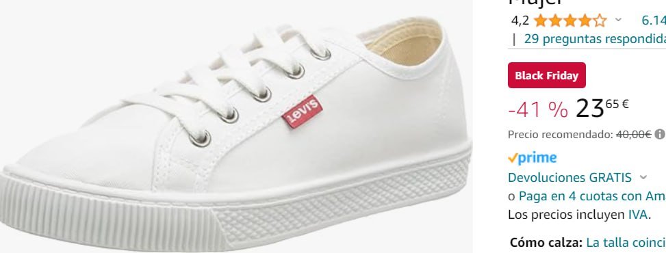 ¡Aprovecha el descuento en las icónicas deportivas Levi’s para mujer!