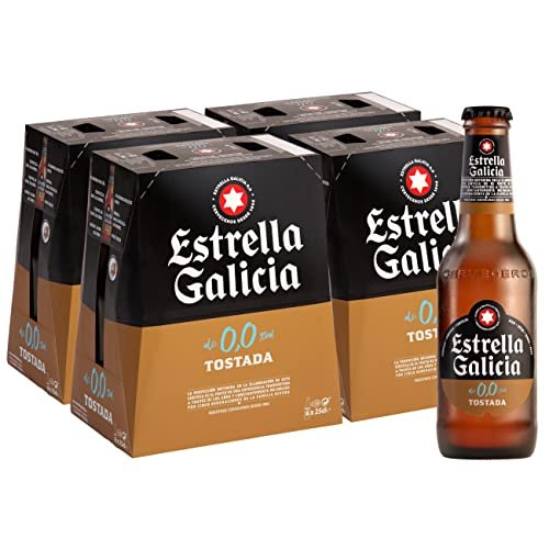 ¡Ahorra un 20% en el pack de 24 botellines de cerveza Estrella Galicia 0,0 Tostada ahora!