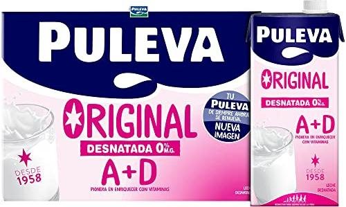 ¡Aprovecha el precio más bajo en el pack de 6 bricks de 1L de leche desnatada Puleva A+D original!