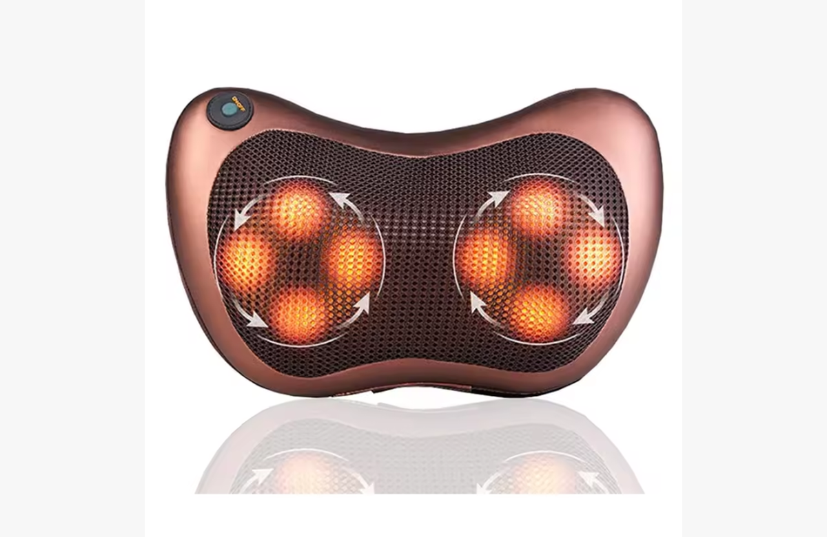 ¡Relájate al máximo con nuestra almohada de masaje eléctrico con función calor y rodillos giratorios 3D!