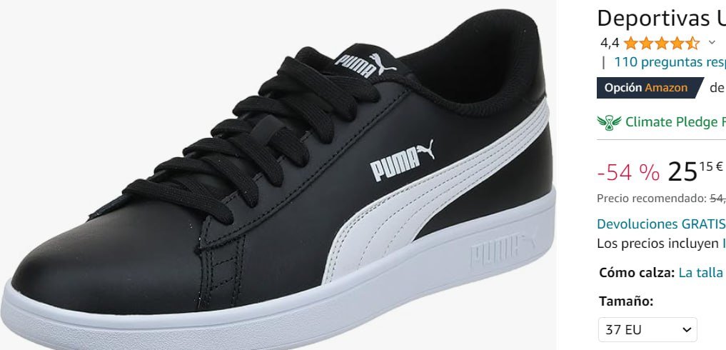 ¡Increíble oferta de fin de semana! Deportivas Puma Smash de adulto disponibles a un precio único ¡No te lo puedes perder!