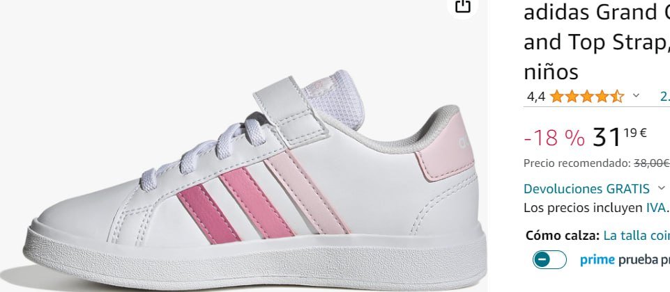 ¡Aprovecha el precio único en las deportivas Adidas Grand Court de niña!