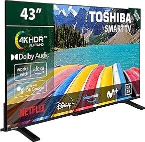 ¡Aprovecha esta oferta única! Smart TV Toshiba de 43“ UHD 4K con Dolby Audio y asistente de voz integrado a precio irresistible