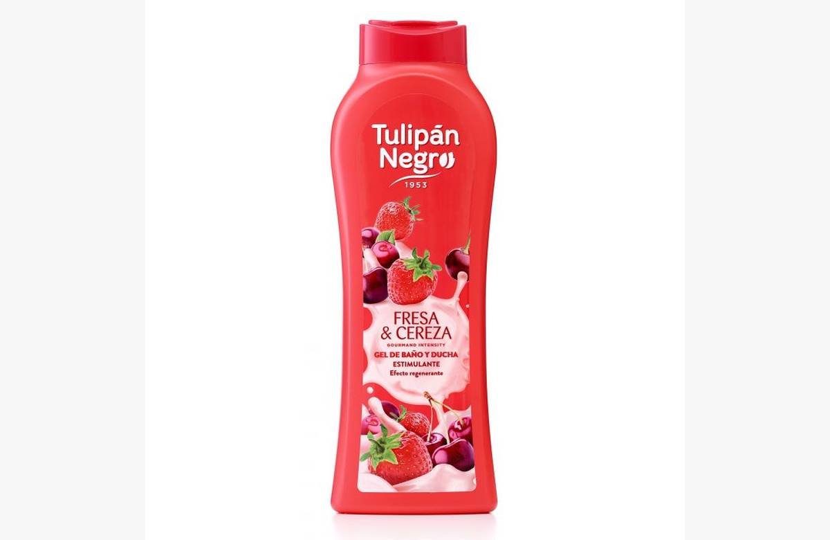 ¡Aprovecha ahora los precios irresistibles del gel de baño Tulipán Negro sabor pasión fresa y cereza!