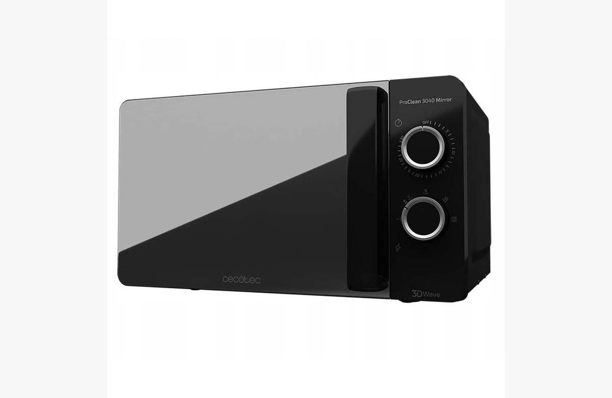 ¡No te pierdas esta oferta exclusiva! Microondas Cecotec Proclean 3040 Mirror 20L 700W Negro a precio increíble.